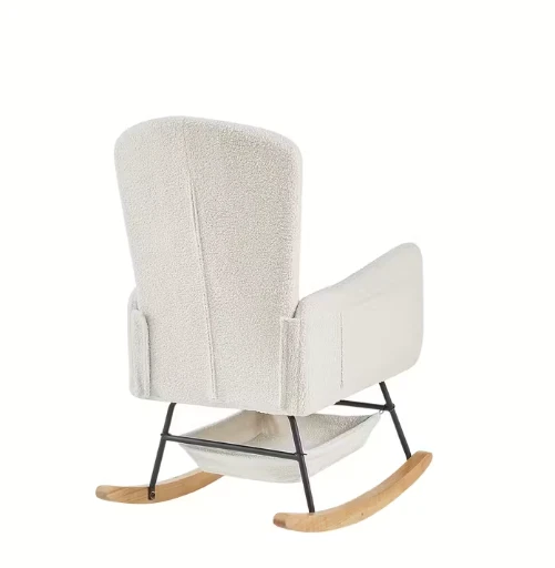 Rocking Chair for Nursery, Upholstered Glider with High Backrest, Nursery Rocker - Image 2 of 4