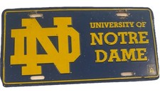 Vintage University Of Notre Dame  Fighting Irish Vanity License Plate