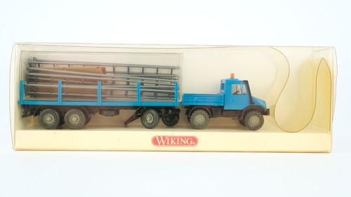 Wiking H0 3920227 MB Unimog U 140 con remolque de anillo y carga | Condition: Gebraucht