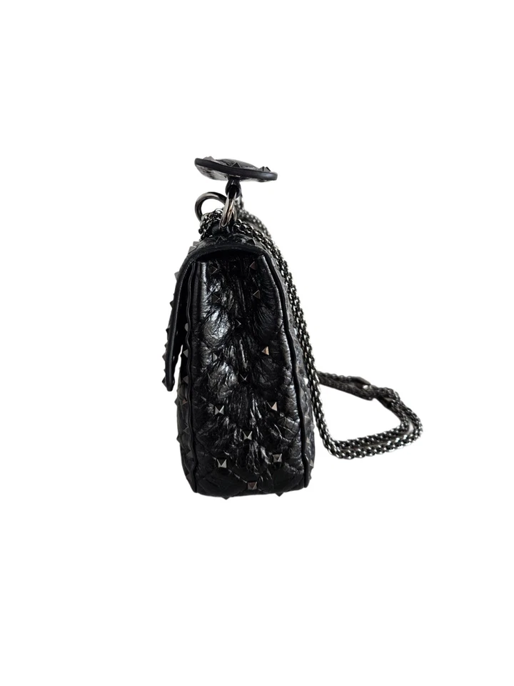 Bolso de mujer Valentino negro de cuero con solapa mediana Foto 4 de 4