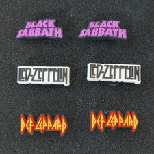 Set 6 Classic Rock Band Logo Charms Crocs Def Leopard Black Sabbath Led Zeppelin