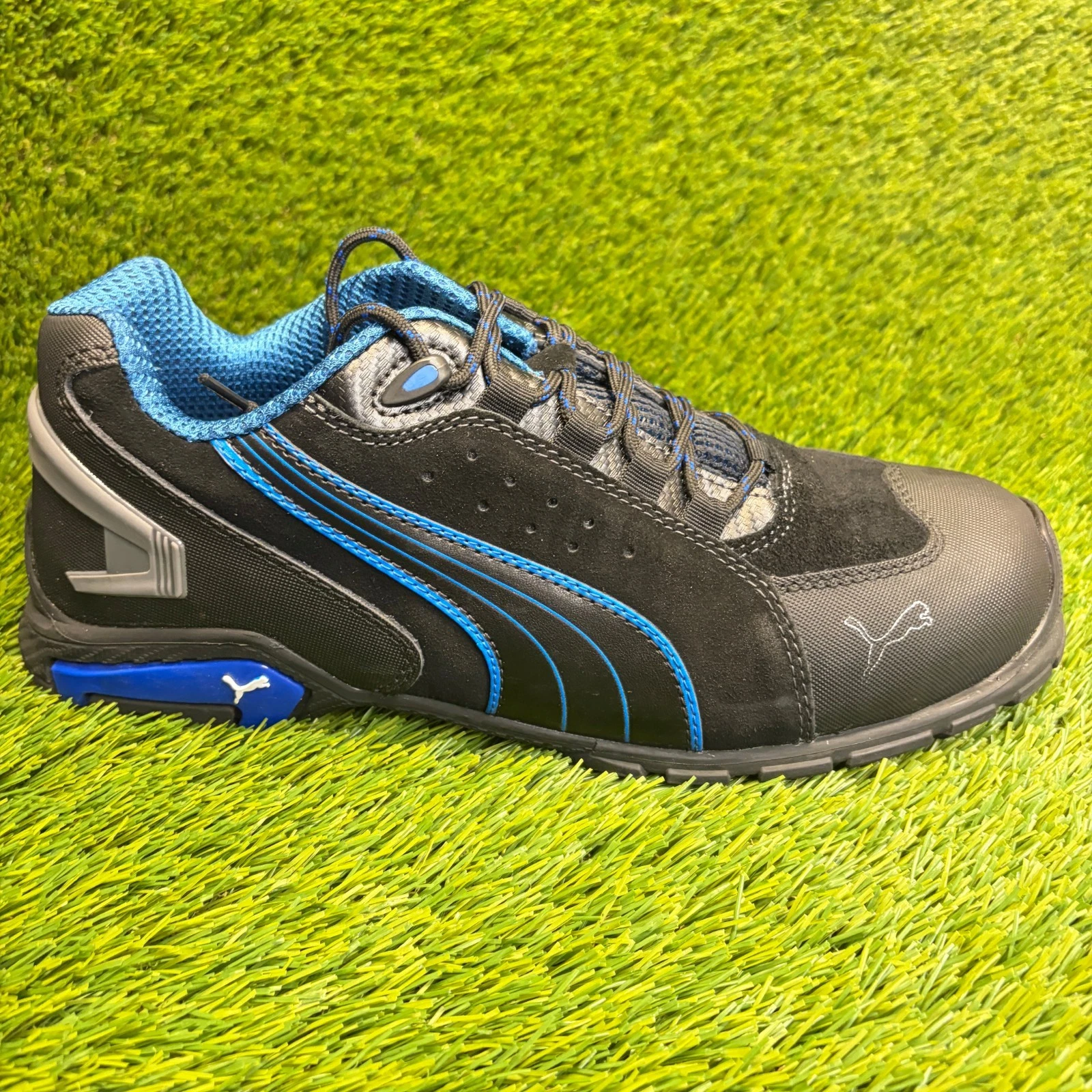 Puma Safety Rio Low Mens Size 13 Black Blue Leather Composite Toe Work Shoes