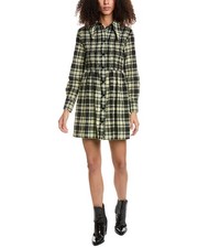 Ganni Seersucker Shirtdress Women's Yellow 32