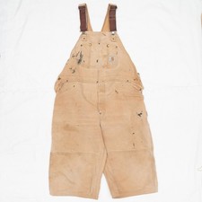 Vtg Carhartt Double Knee Overall Redone Baggy Cropped Thrashed Distressed XL
