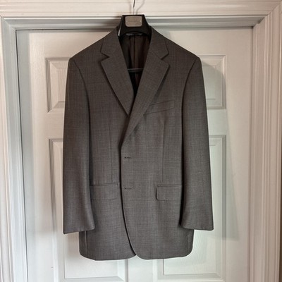 Vintage Canali Suit Coat Jacket Blazer 50R IT 40R US Gray Wool Made In Italy