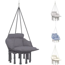 Outsunny Hanging Hammock Chair with Cushion, Macrame Swing Chair