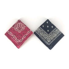 Vintage Lot of Blue  Red Bandana Pair Color Fast All Cotton Colorfast 20" Lot 4