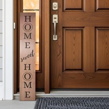 Welcome Sign for Front Porch - Tall Solid Wood Porch Door Sign with 10 Magnet...