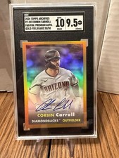 2024 Topps Archives Corbin Carroll Gold Foil /50 Fan Fav Auto SGC 9.5 Auto 10