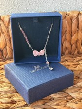 New Swarovski Hello Kitty Pink Crystal Bow Necklace Women's