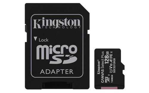 Kingston 128Gb Microsdxc Canvas Select 100R A1 C10 Card + Sd Adapter NEW
