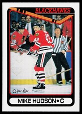 1990-91 O-Pee-Chee Mike Hudson #424 RC Rookie Chicago Blackhawks