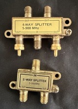 2 & 4-Way Coax Video Splitter Digital HD Cable TV F Type RG6 RG11 RG59 5-900 MHz