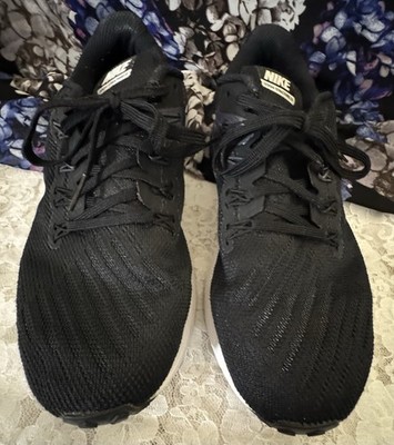 Size 8 - Nike Air Zoom Structure 22  Black Gridiron Running Shoes
