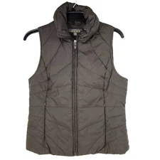 Down Kenneth Cole Reaction Women's Brown Full Zip Vest Size Small Zip Pockets