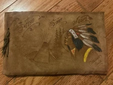 Vintage 1920s Photo Album Leather Niagara Falls Native Artwork ~142 Photos