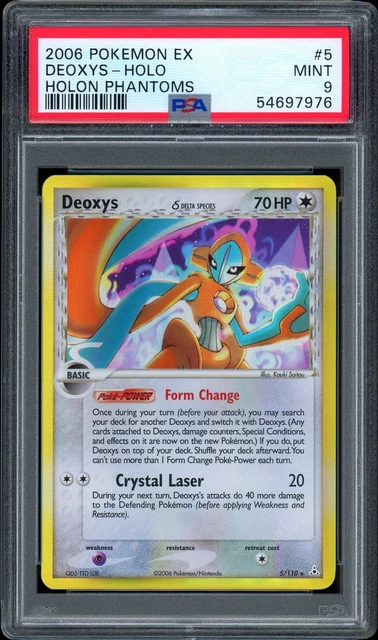 2006 Pokemon EX Holon Phantoms Deoxys Delta Species Holo #5/110 PSA 9