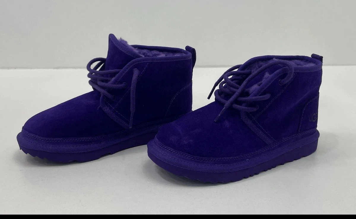 Boots Lace Up Purple Unisex Kids display picture 1