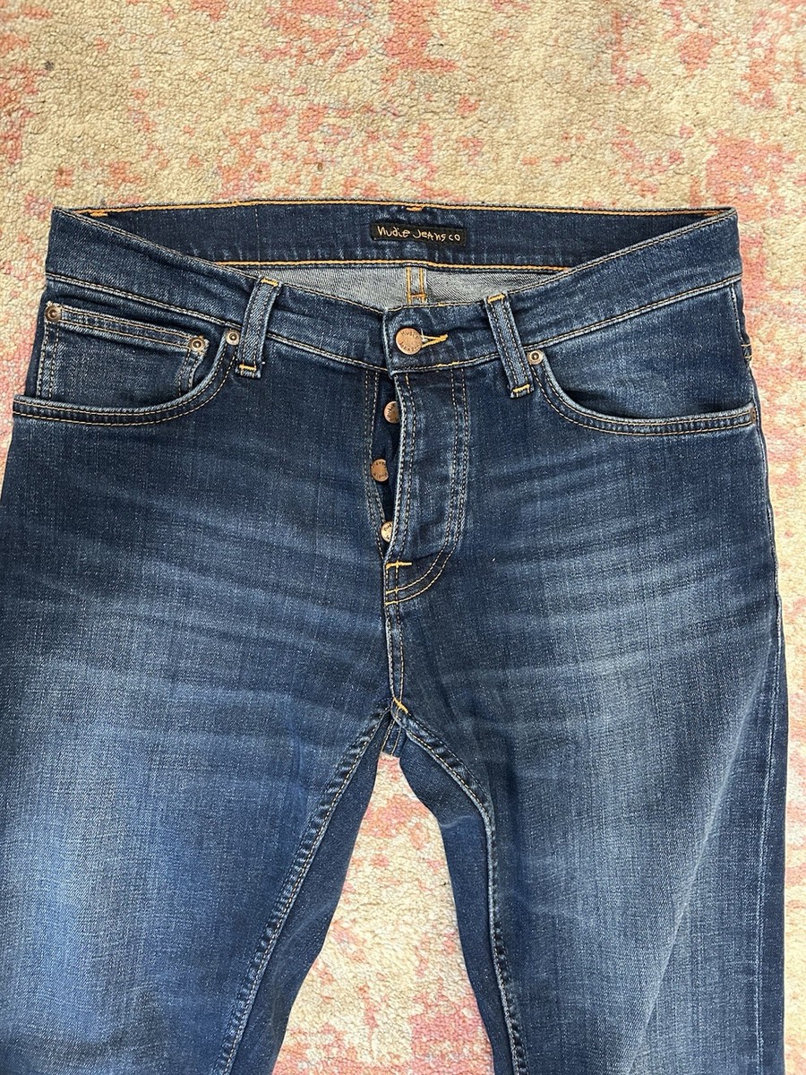 Nudie Jeans Grim Tim Indigo Myth Slim Fit W32 L30 Button Fly | eBay