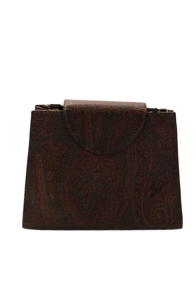 Bolso sin asas Etro para mujer de cuero con estampado de cachemira tono dorado multicolor Foto 4 de 4