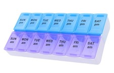 7 Day Weekly AM/PM Pill Organizer 2 Times a Day Pill Case for Supplements