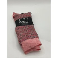 B.ELLA Women's Pink Knit Cotton-Blend Odette Knee Socks SZ OS