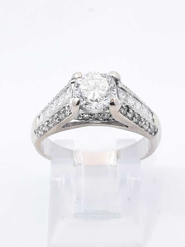 1.45 Cttw Diamond 14k White Gold Engagement Ring 4.1 Grams Size 6.75 Fw0125ezxdu