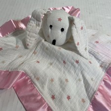 Aden + Anais Bunny Lovey Pink Satin Trim Star...