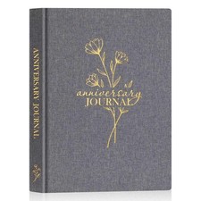 Wedding Anniversary Journal Notebook Linen Memory Book Couples Grey 190 Pages