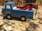 Vintage 1970's Mini Toy Tonka Blue Pressed Steel Wrecker Tow Truck
