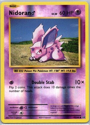Pokemon TCG Nidoran 43/108 Evolutions Rev Holo LP