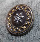 Vintage Antique Victorian Metal Facet & Celluloid Button FANCY Design — photo 3