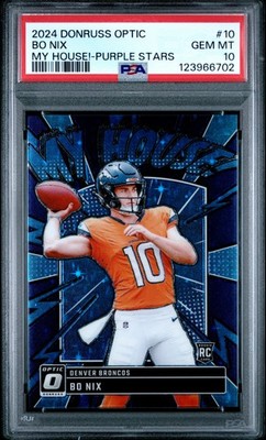 2024 PANINI DONRUSS OPTIC MY HOUSE! PURPLE STARS #10 BO NIX 10/25 PSA 10