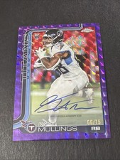 2025 Topps Chrome Kalel Mullings Rookie Auto Purple Geometric /75 Titans RC