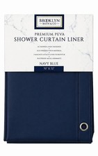 Navy 6 Gauge PEVA Shower Curtain Liner PVC Free Magnetized Bottom 70x72 Inch