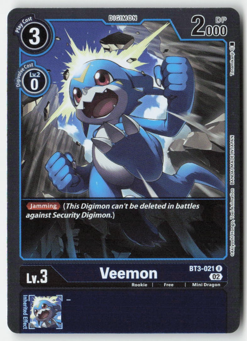 Veemon BT3-021 Foil Rare Digimon