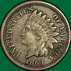 1863 Indian Head Cent Extremely Fine XF Coin #42685