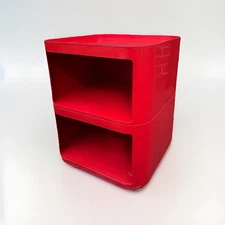 Vintage Italian Space Age Red Modular Chest of Drawers by Castelli for Kartell