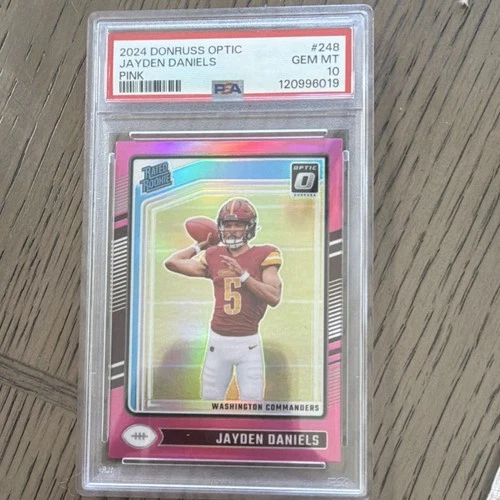 Panini 2024 Donruss Optic Jayden Daniels Pink Prizm #248 PSA 10 Commanders