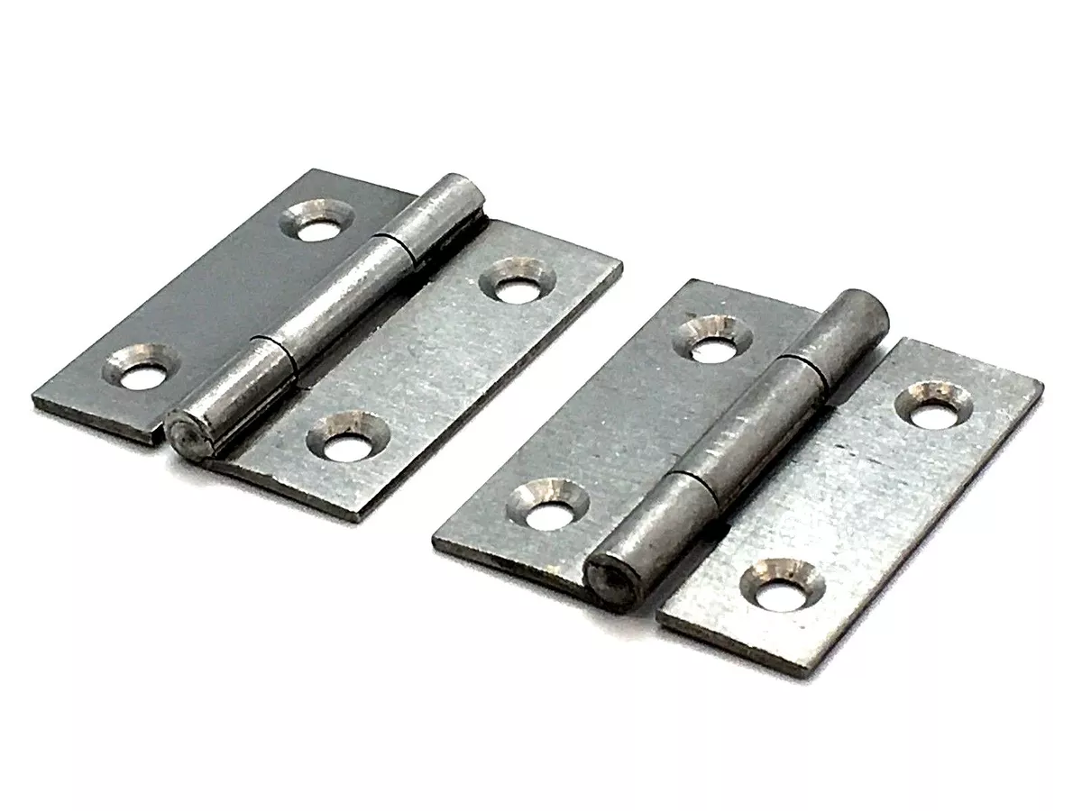 Small Butt Hinges 40mm Zinc Self Coloured Steel Hinge countersunk holes  (650)