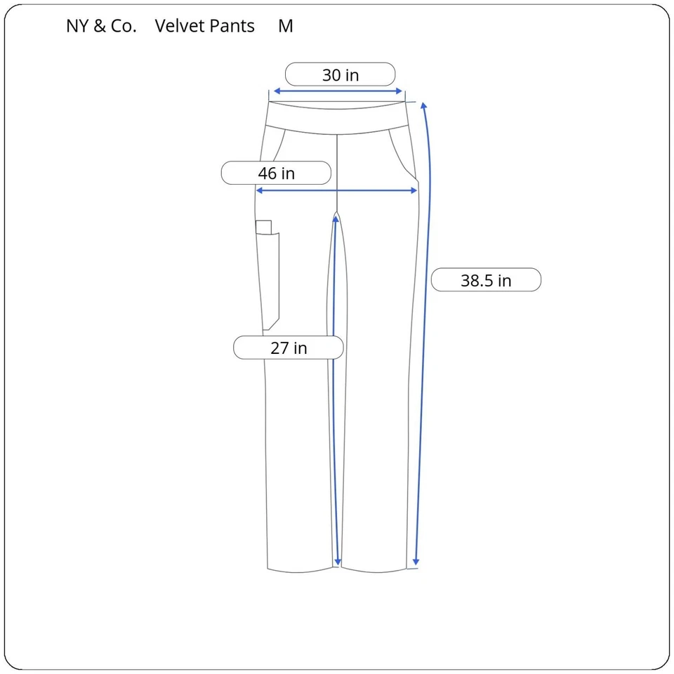New York & Co. Mujer Terciopelo Pierna Ancha Pantalones Gris Carbón Acogedor Ropa de Salón Talla M Foto 2 de 4