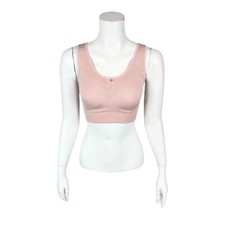 Breezies Womens Active Comfort Seamless Wirefree Contour Bra Ash Rose Large Size