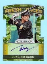 2015 PANINI PRIZM FRESH FACES DIE-CUT CAMO JUNG-HO KANG RC AUTO AUTOGRAPH #/199