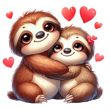 Wall Decal Sticker Sloth, Couple Valentine's Day Wall Sticker 18X18cm Large