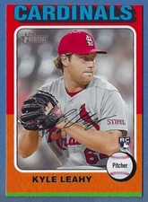 GREEN LINE Miscut Error 2024 Topps Heritage Rookie #344 Kyle Leahy Cardinals