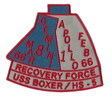 USS Boxer NASA Gemini 8 Apollo 1 space program US Navy ship recovery force patch