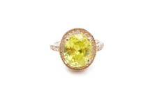 Sterling Silver 925 Green Cubic Zirconia Ring Size 9 Marsala