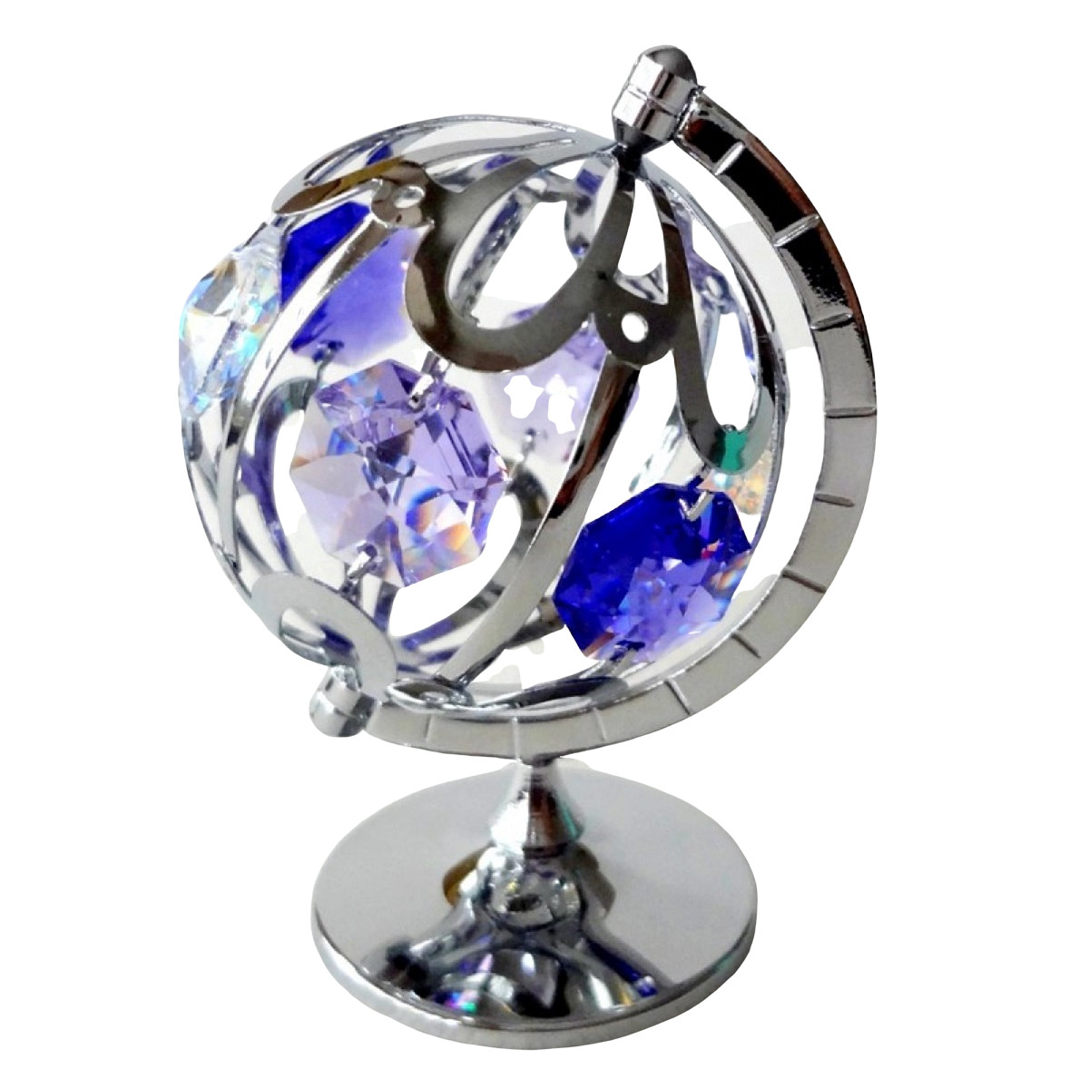 Crystocraft Spinning Globe Crystal Globe Ornament Swarovski Elements Gift Boxed