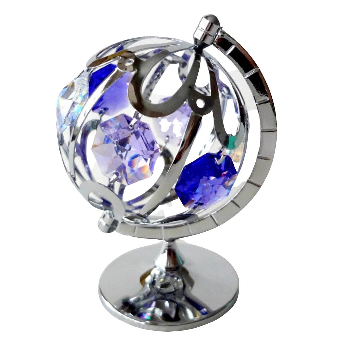 Crystocraft Spinning Globe Crystal Globe Ornament Swarovski Elements Gift Boxed