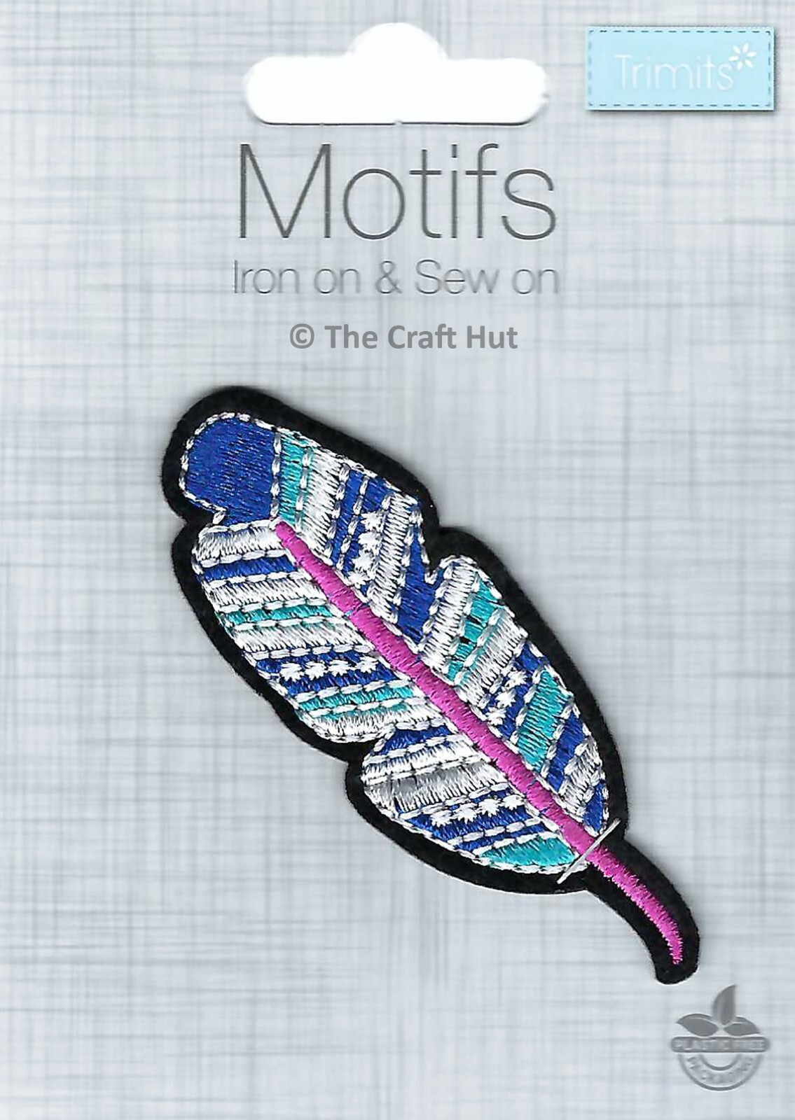 Iron On or Sew On Motif Trimits Patch Colourful Feather CFM2 9A New